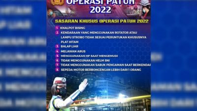 Sasaran Potensi Lakalantas, Berikut Jadwal Operasi Patuh 2022 di Mateng